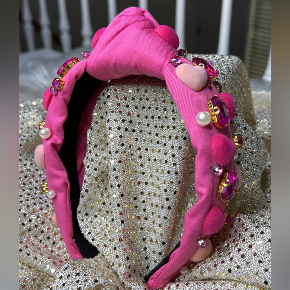 Valentine’s Day Vibrant Pink Heart Embellished Headband